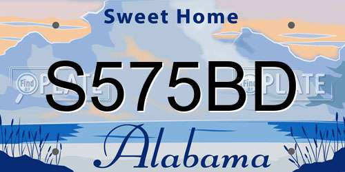 S575BD Alabama License Plate