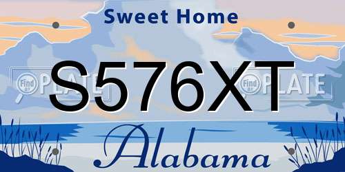 S576XT Alabama License Plate