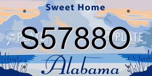 S5788O Alabama License Plate