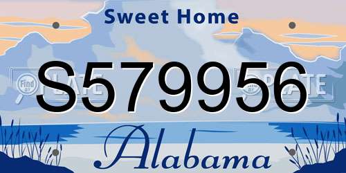S579956 Alabama License Plate