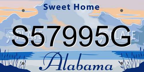 S57995G Alabama License Plate