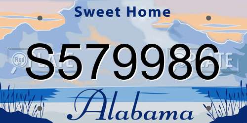 S579986 Alabama License Plate