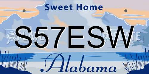 S57ESW Alabama License Plate