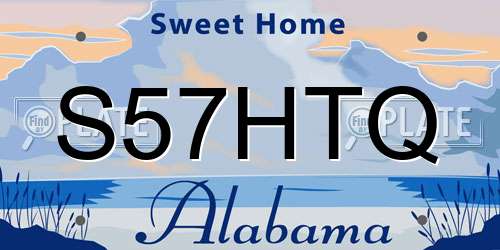 S57HTQ Alabama License Plate