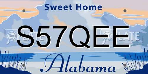 S57QEE Alabama License Plate