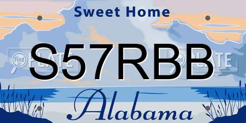 S57RBB Alabama License Plate