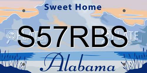 S57RBS Alabama License Plate