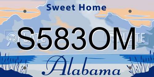 S583OM Alabama License Plate