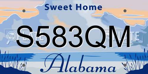 S583QM Alabama License Plate
