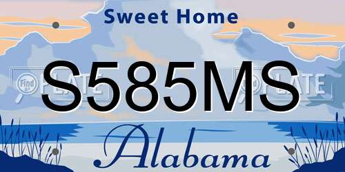 S585MS Alabama License Plate