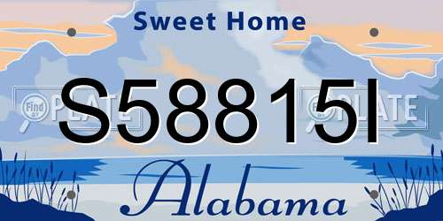 S58815I Alabama License Plate