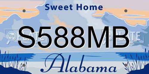 S588MB Alabama License Plate