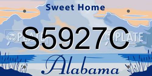 S5927C Alabama License Plate