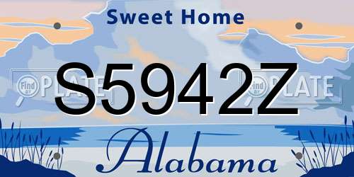 S5942Z Alabama License Plate