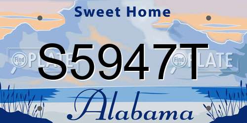 S5947T Alabama License Plate