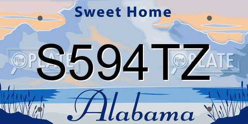 S594TZ Alabama License Plate