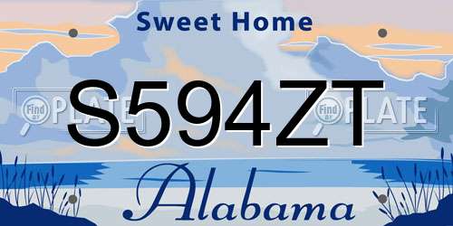 S594ZT Alabama License Plate
