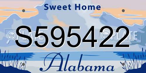 S595422 Alabama License Plate