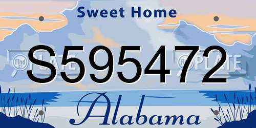 S595472 Alabama License Plate
