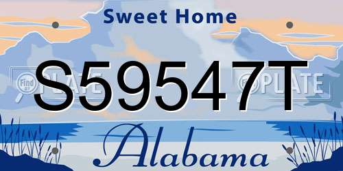 S59547T Alabama License Plate