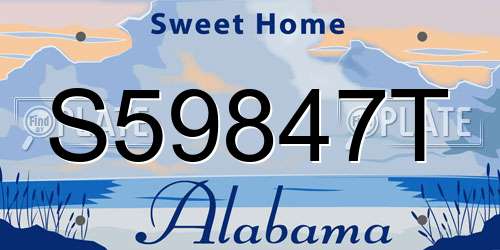 S59847T Alabama License Plate