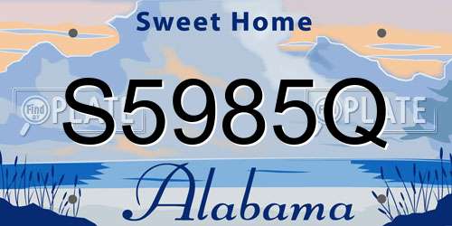 S5985Q Alabama License Plate