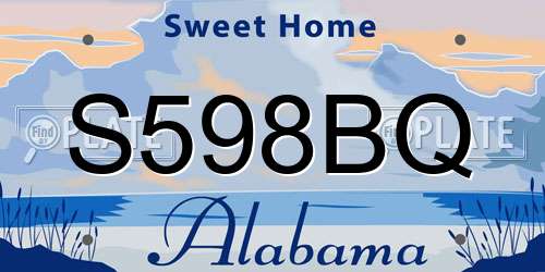 S598BQ Alabama License Plate
