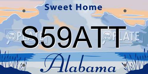 S59ATT Alabama License Plate