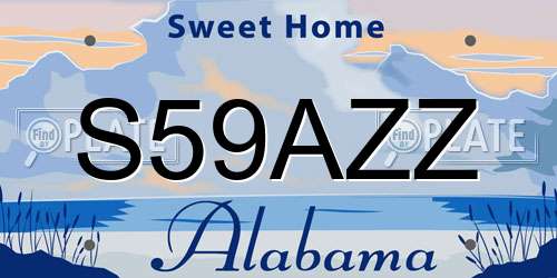 S59AZZ Alabama License Plate