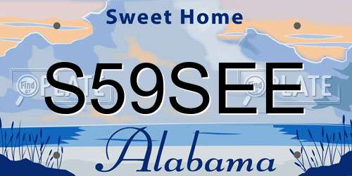 S59SEE Alabama License Plate