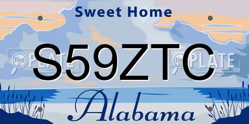S59ZTC Alabama License Plate