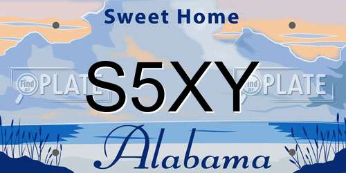 S5XY Alabama License Plate