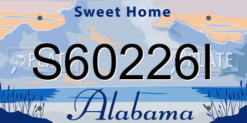 S60226I Alabama License Plate