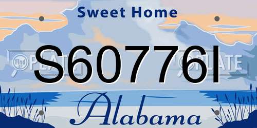 S60776I Alabama License Plate