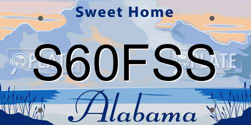 S60FSS Alabama License Plate