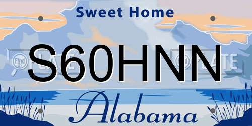 S60HNN Alabama License Plate