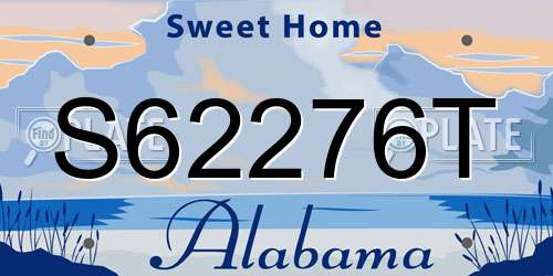 S62276T Alabama License Plate