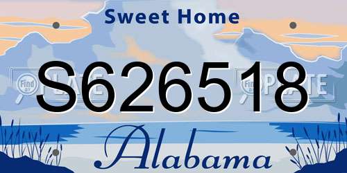 S626518 Alabama License Plate