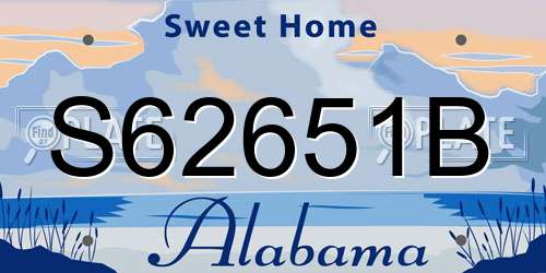 S62651B Alabama License Plate