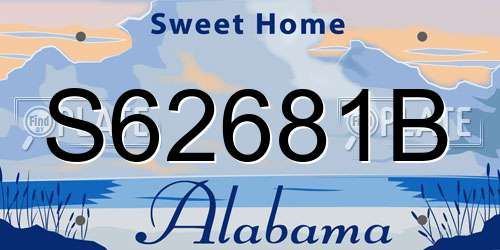 S62681B Alabama License Plate
