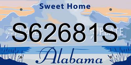S62681S Alabama License Plate