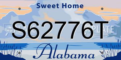 S62776T Alabama License Plate