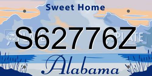 S62776Z Alabama License Plate