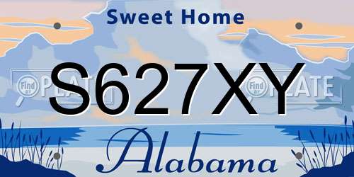 S627XY Alabama License Plate