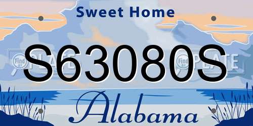 S63080S Alabama License Plate