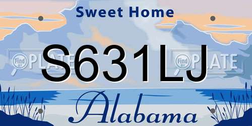 S631LJ Alabama License Plate