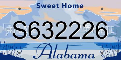 S632226 Alabama License Plate