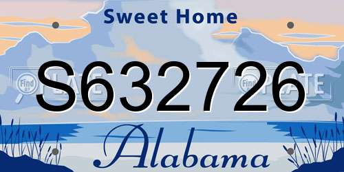 S632726 Alabama License Plate