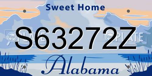 S63272Z Alabama License Plate
