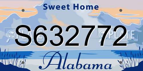 S632772 Alabama License Plate